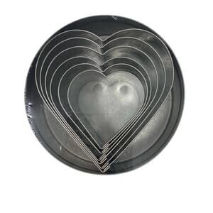 Ateco set of 6 heart cookie and pastry cutters NEW